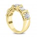 1.54 ct Round and Baguette Cut Diamond Wedding Band Ring In Yellow Gold